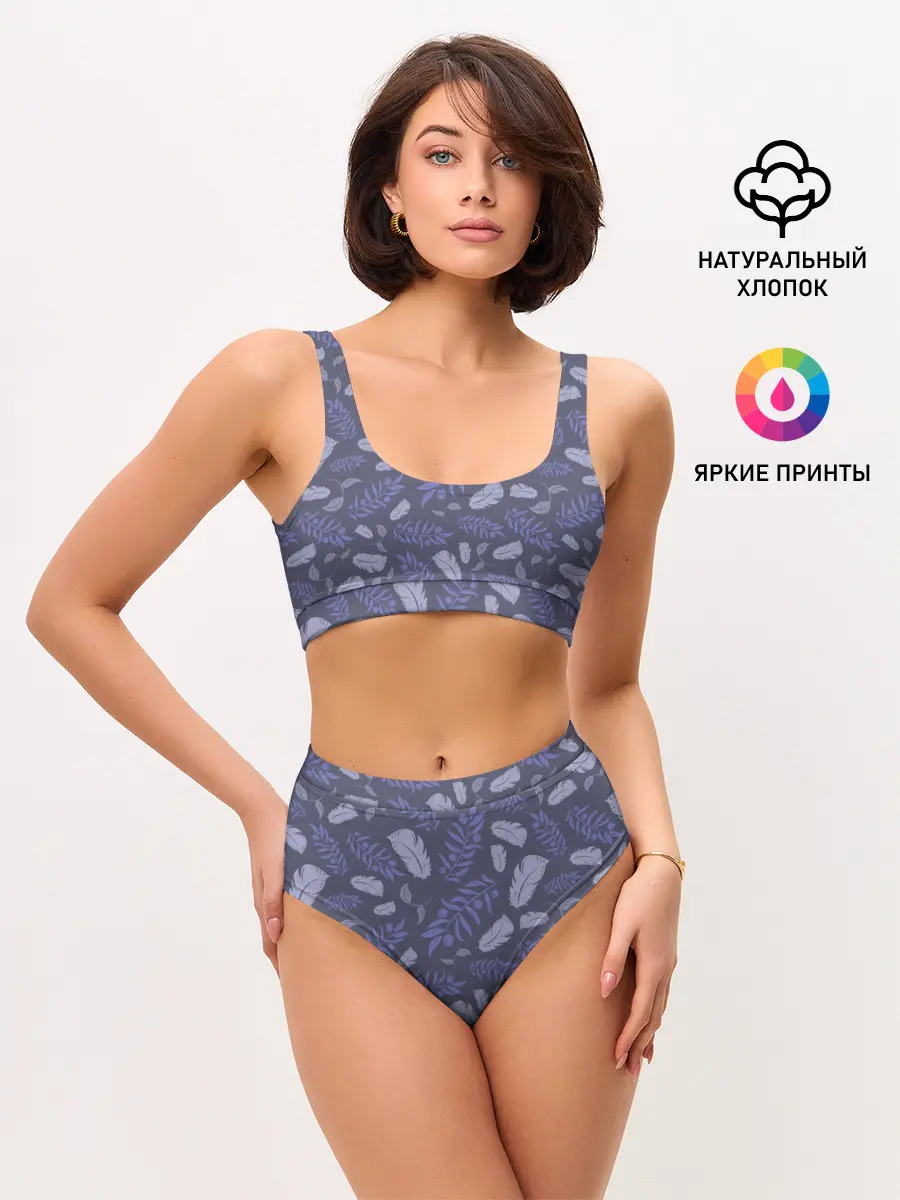 Женские топ и трусы / Зимняя абстракция