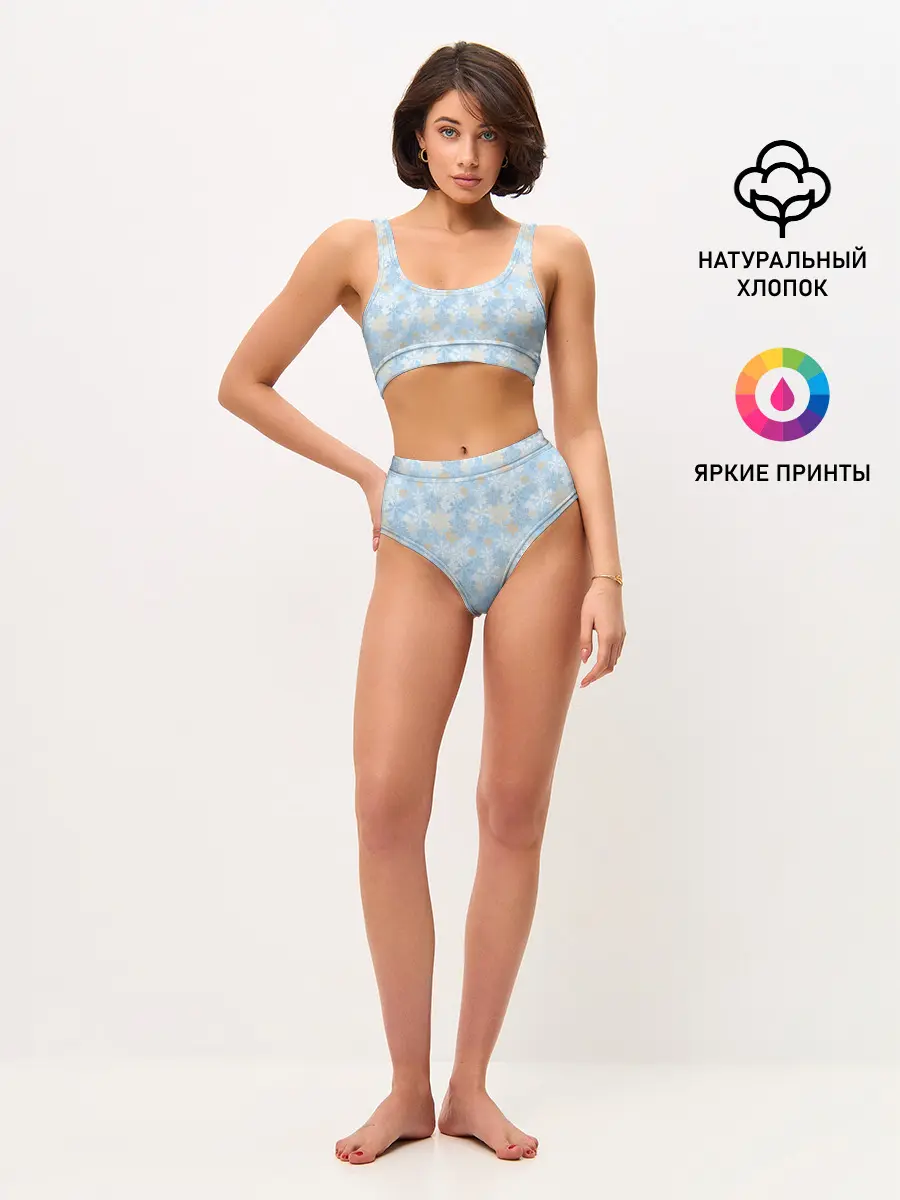 Женские топ и трусы / Узоры Снежинки