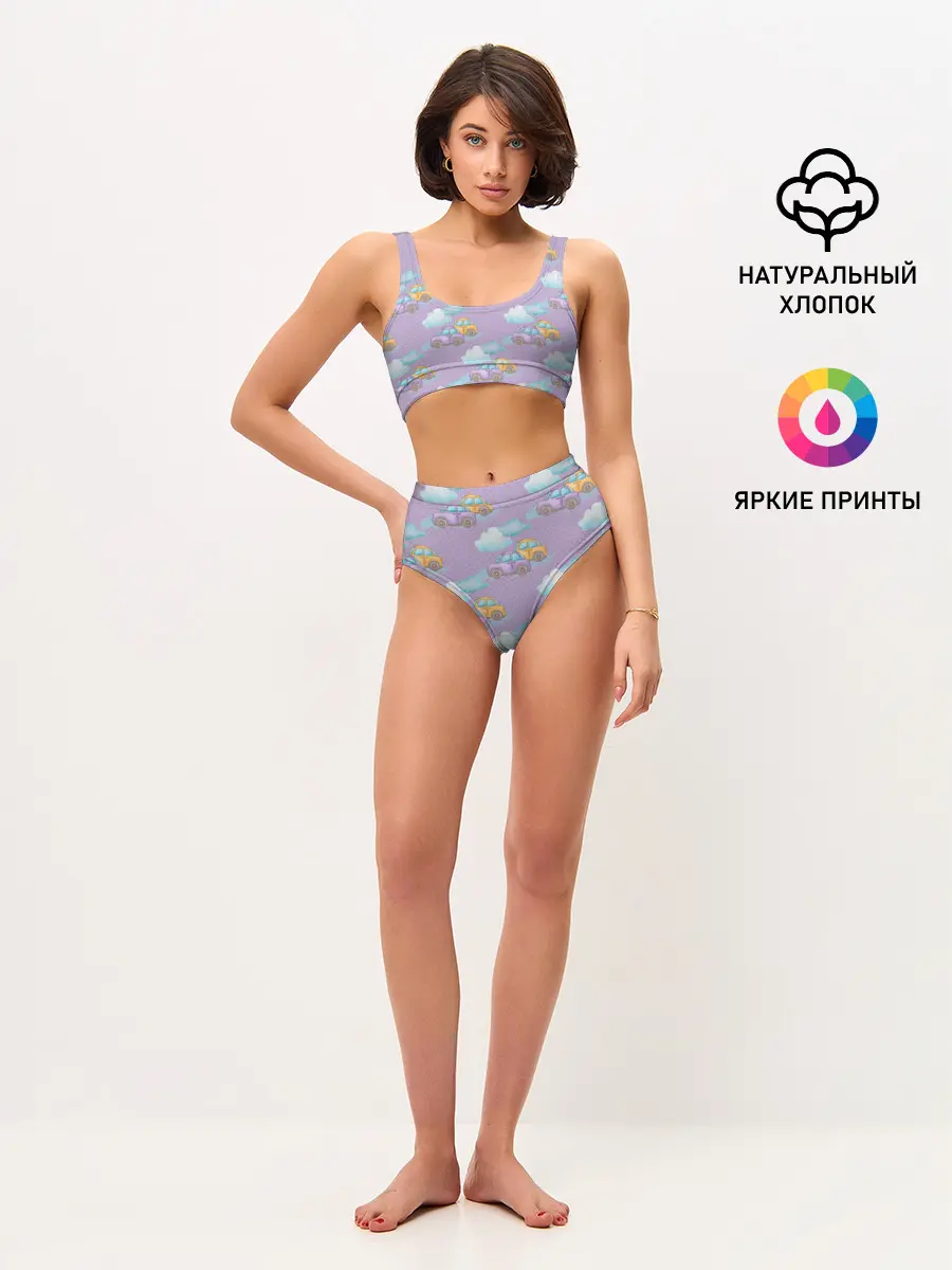 Женские топ и трусы / детские машинки