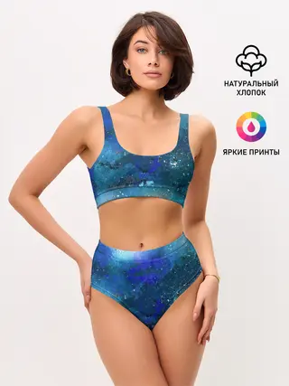 Женские топ и трусы / Космическое облако
