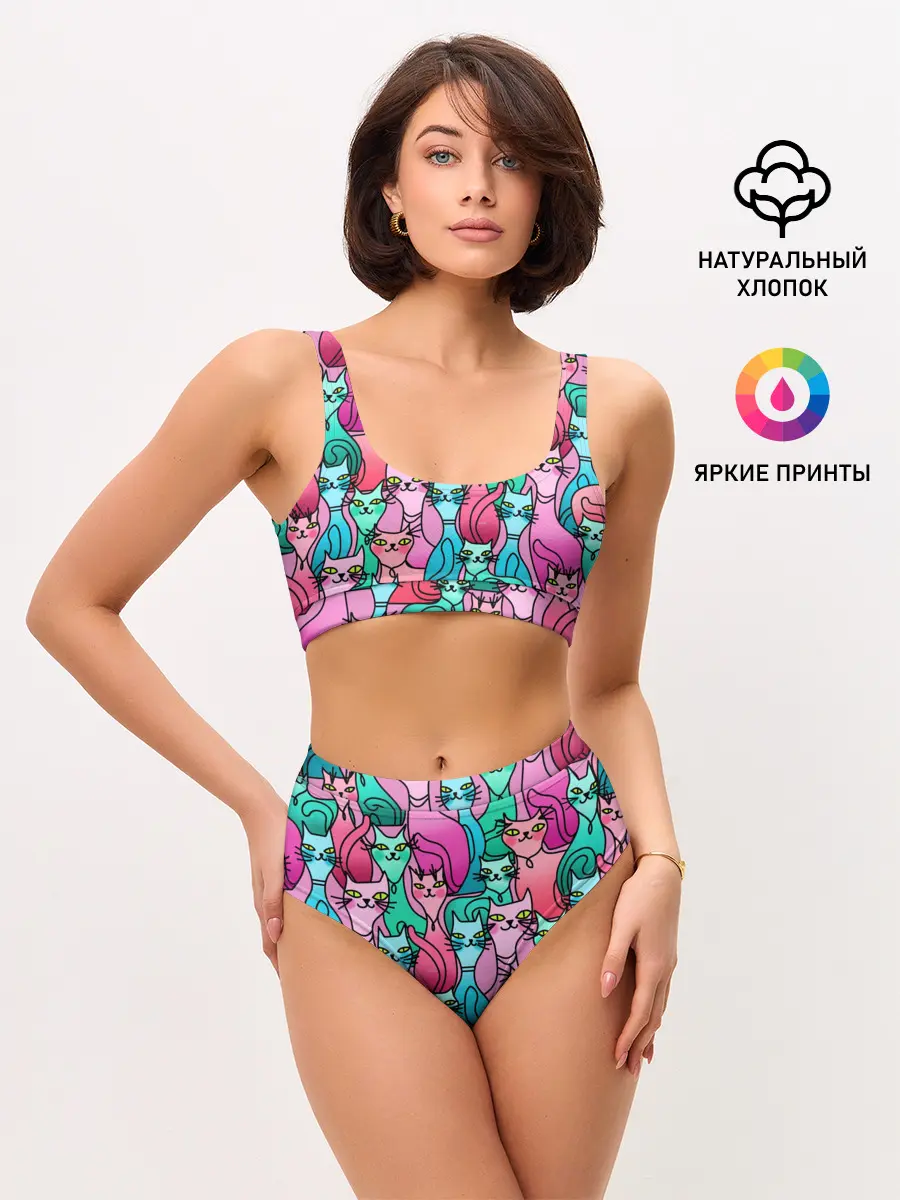 Женские топ и трусы / Выставка котов