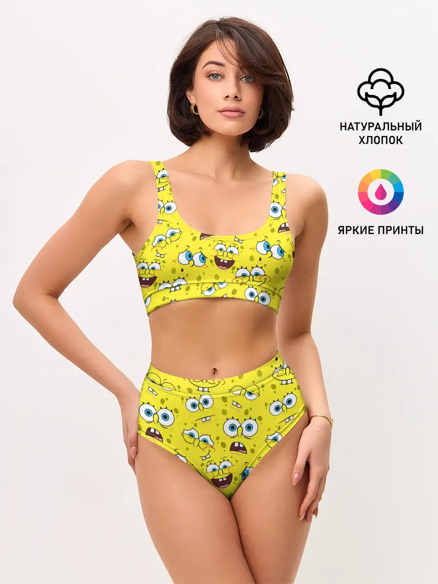Женские топ и трусы / Губка Боб / SpongeBob pattern