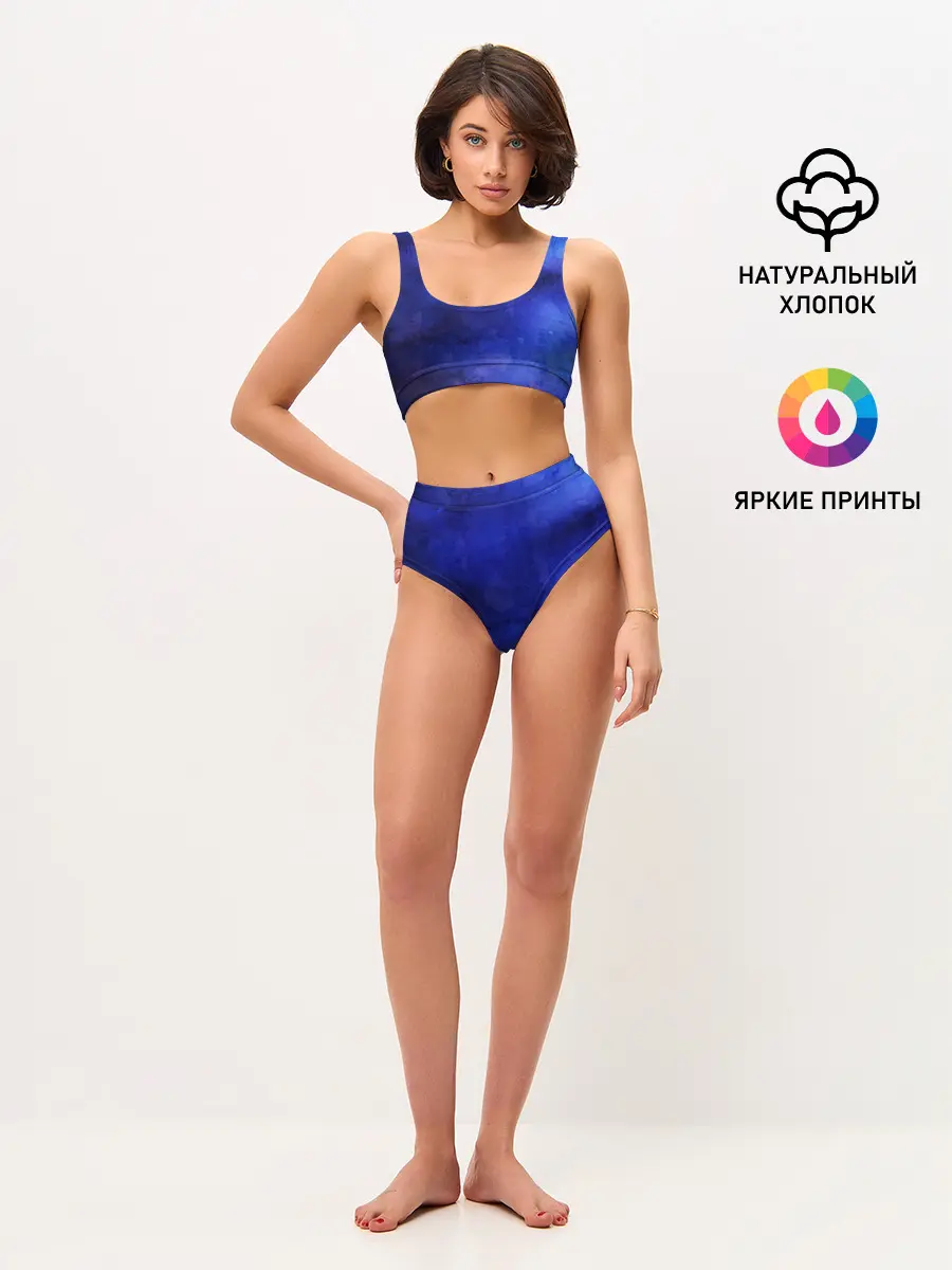 Женские топ и трусы / Синее размытие