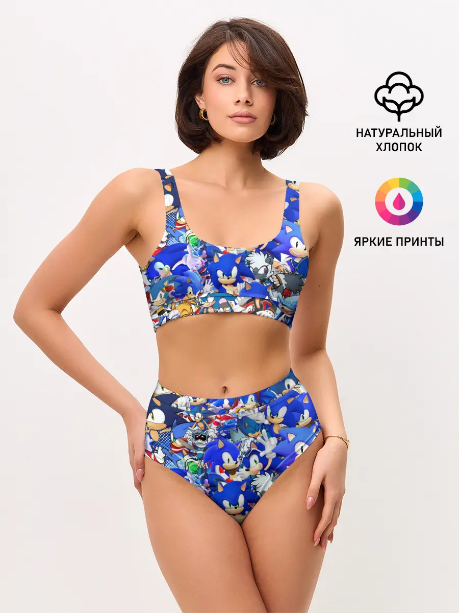 Женские топ и трусы / SONIC СИНИЙ ЁЖ СОНИК