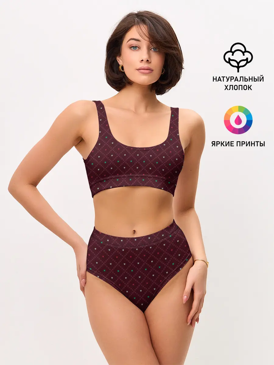 Женские топ и трусы / Knitted Texture