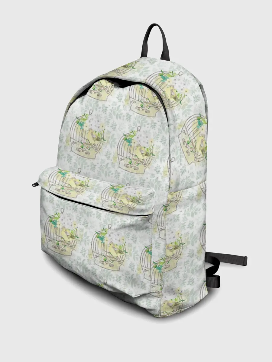 Рюкзак джинсовый / Канарейки в клетках