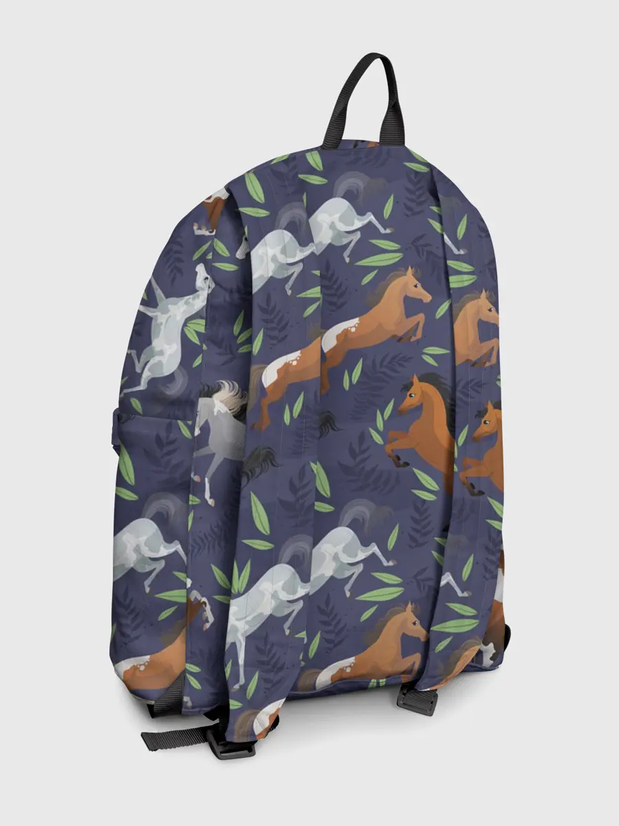 Рюкзак джинсовый / Лошадки узор