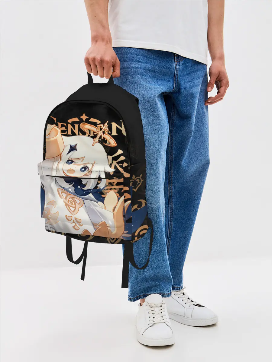 Рюкзак джинсовый / Паймон / Genshin Impact