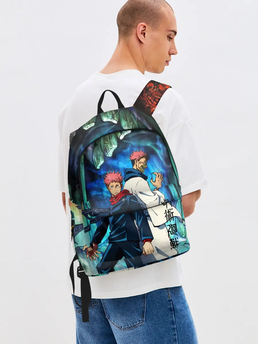 Рюкзак джинсовый / Магическая битва, Итадори и Сукуна