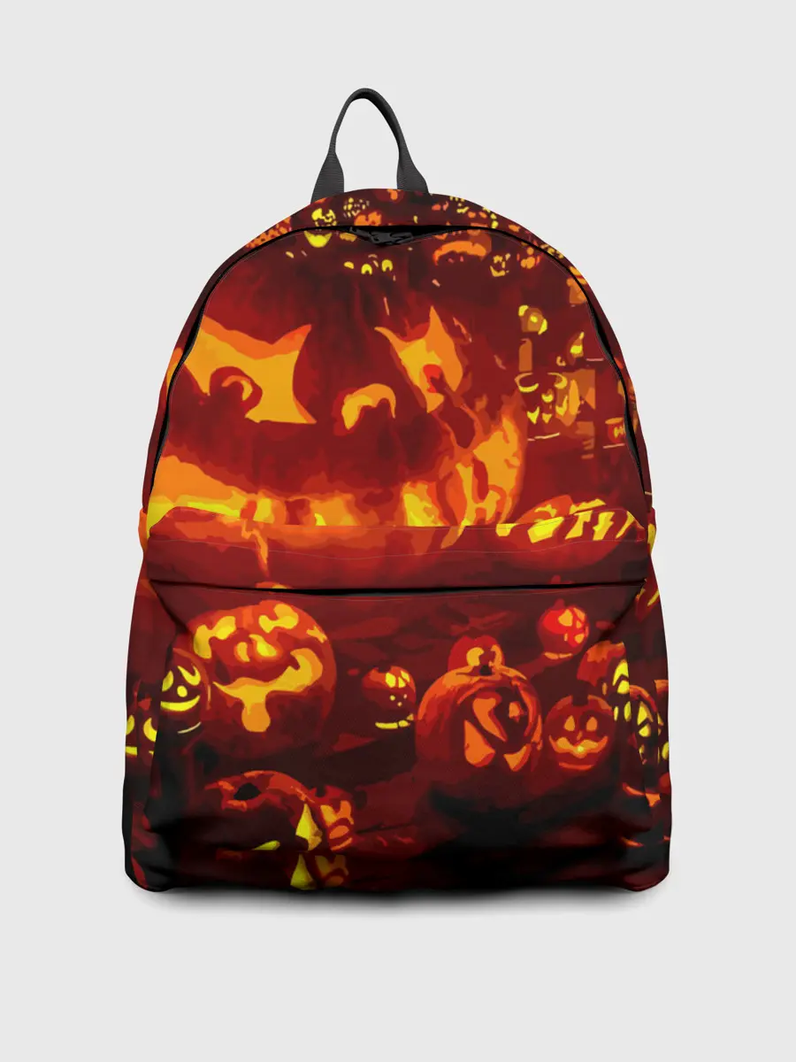 Рюкзак джинсовый / Тыквы на Хэллоуин