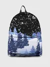 Рюкзак джинсовый / Снежная ночь в зимнем лесу