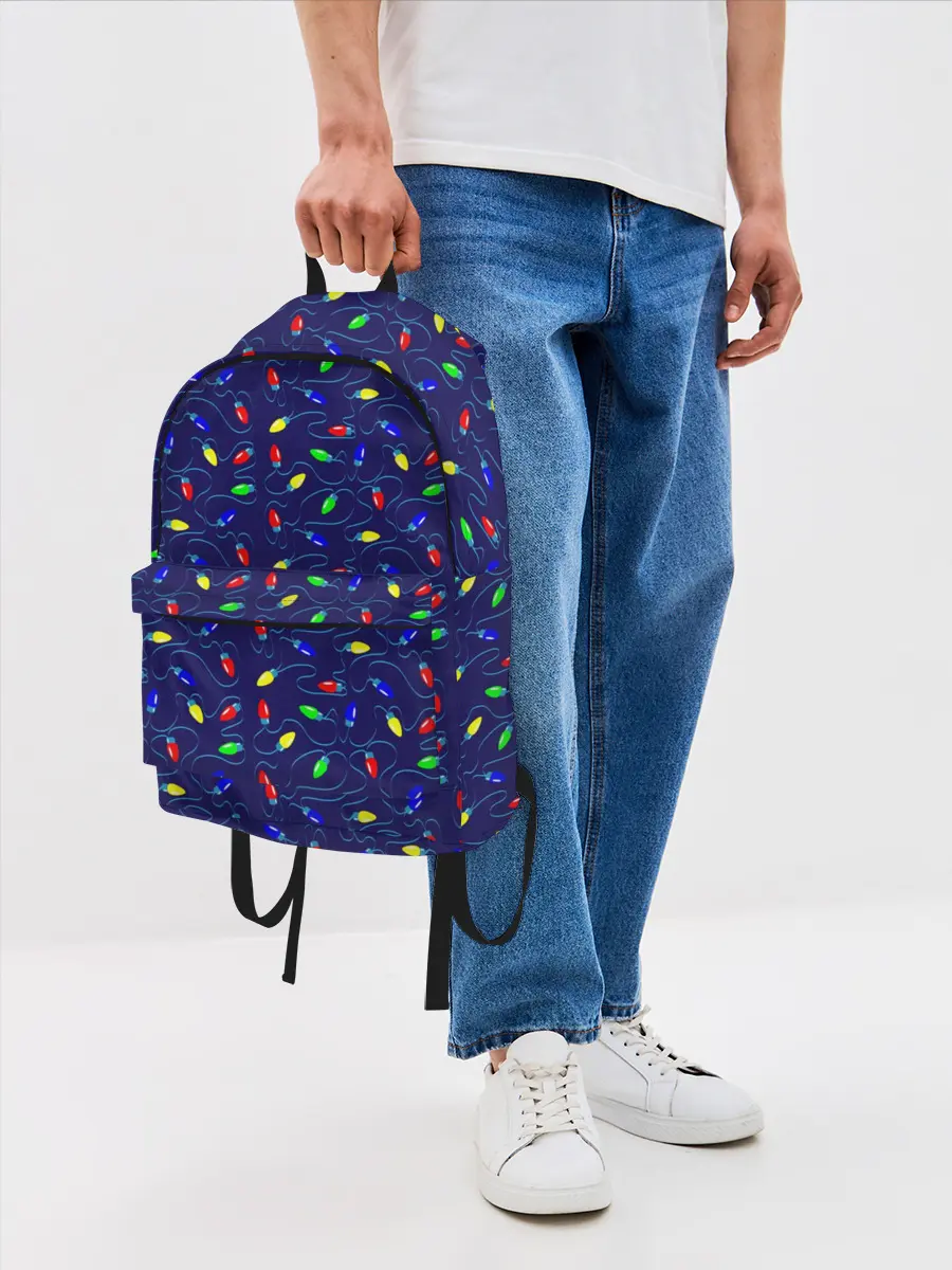 Рюкзак джинсовый / Разноцветные Лампочки