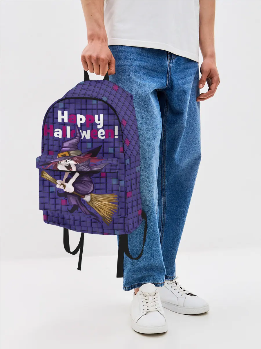 Рюкзак джинсовый / Ведьма летит на метле