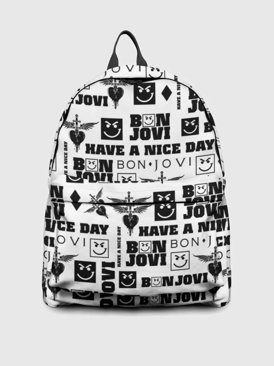 Рюкзак джинсовый / BON JOVI ЛОГОБОМБИНГ | БОН ДЖОВИ ПАТТЕРН