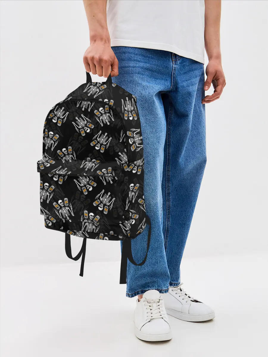 Рюкзак джинсовый / ПАТТЕРН СКЕЛЕТ / HALLOWEEN PARTY