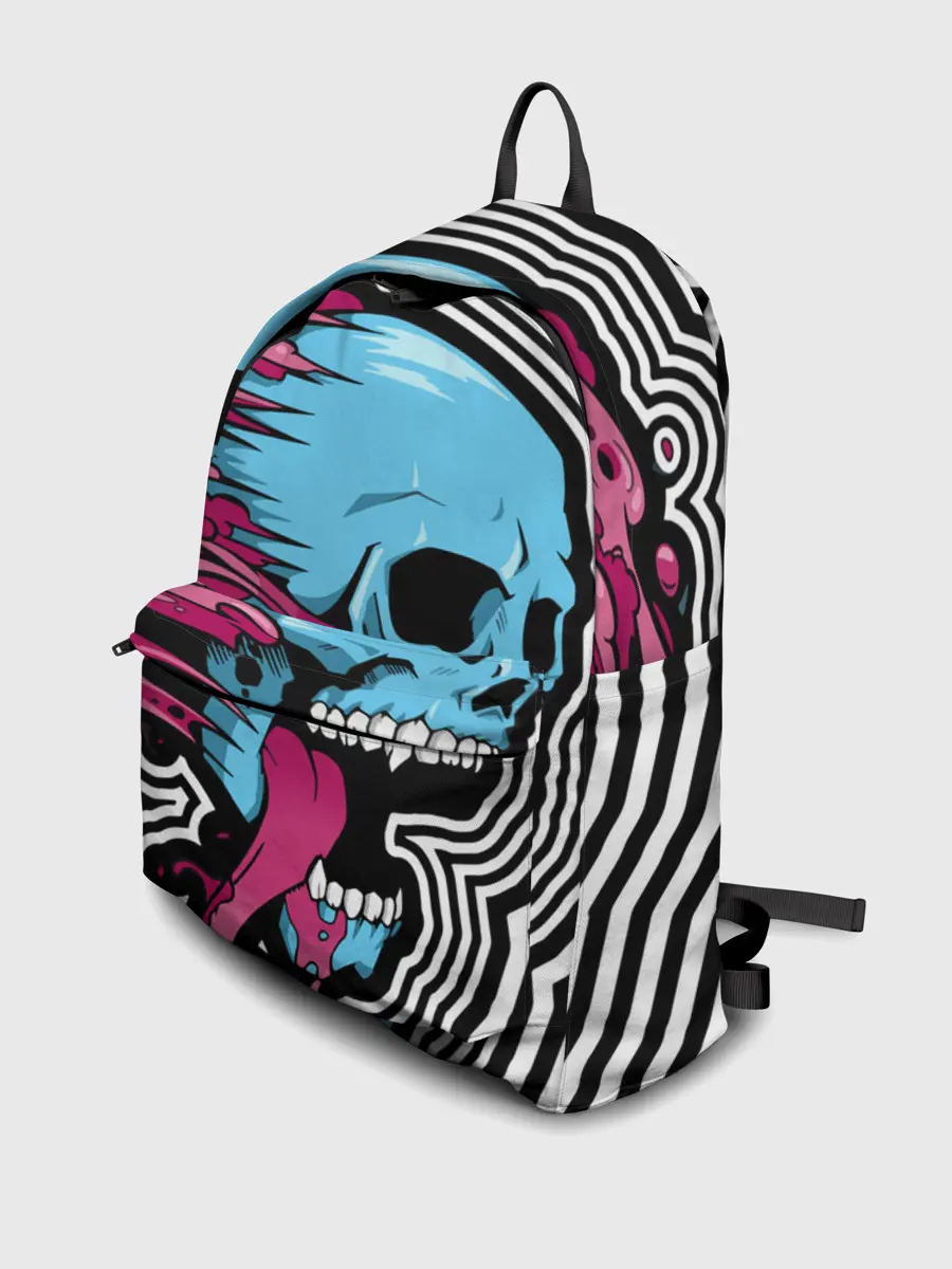 Рюкзак джинсовый / Летящий череп