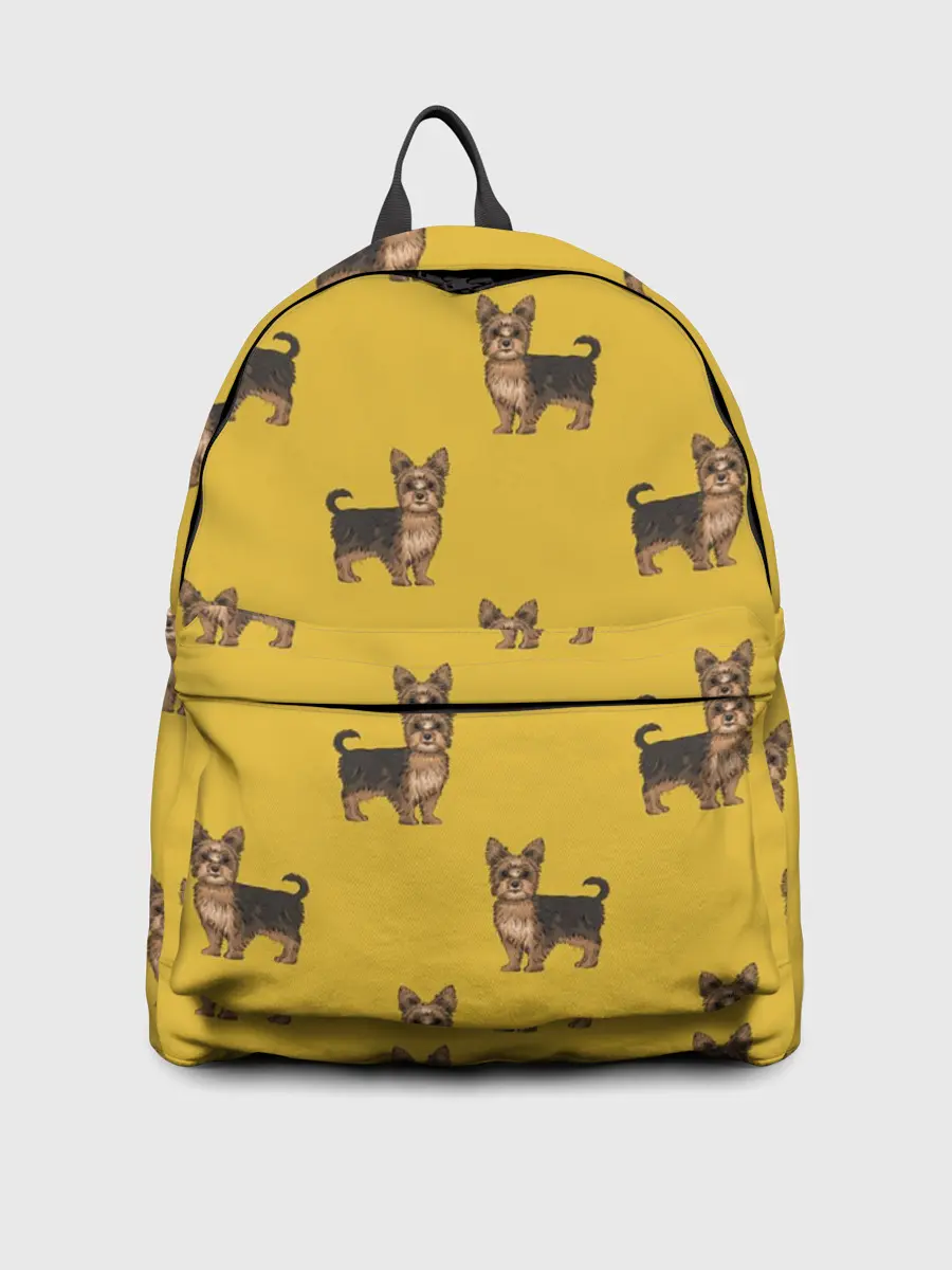 Рюкзак джинсовый / Йоркширский терьер паттерн