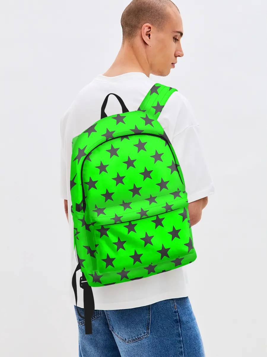 Рюкзак джинсовый / звездный фон зеленый