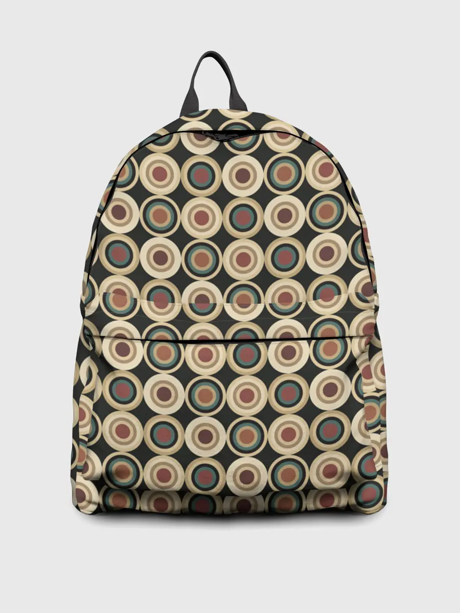 Рюкзак джинсовый / Абстракция из бежевых и зеленых кругов