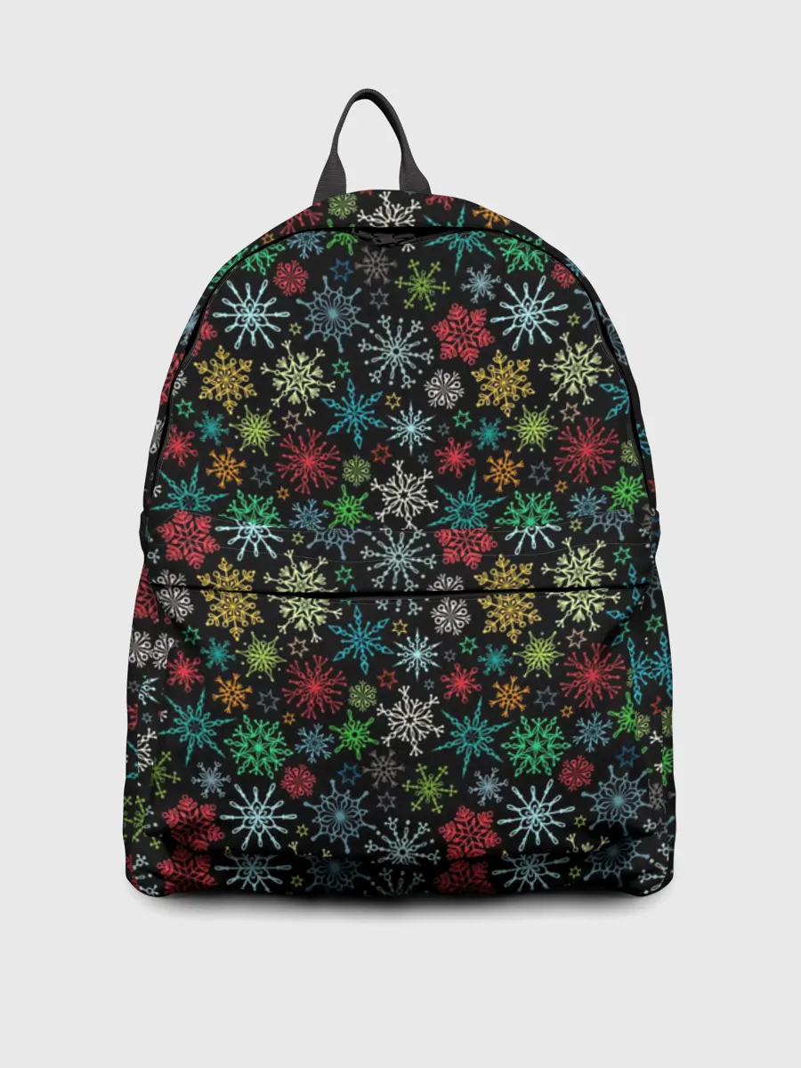 Рюкзак джинсовый / Разноцветные Снежинки