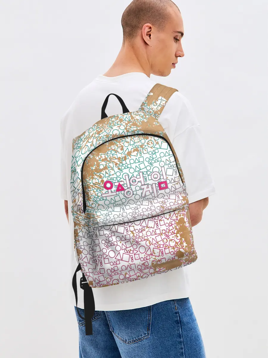 Рюкзак джинсовый / Лого / Игра в кальмара