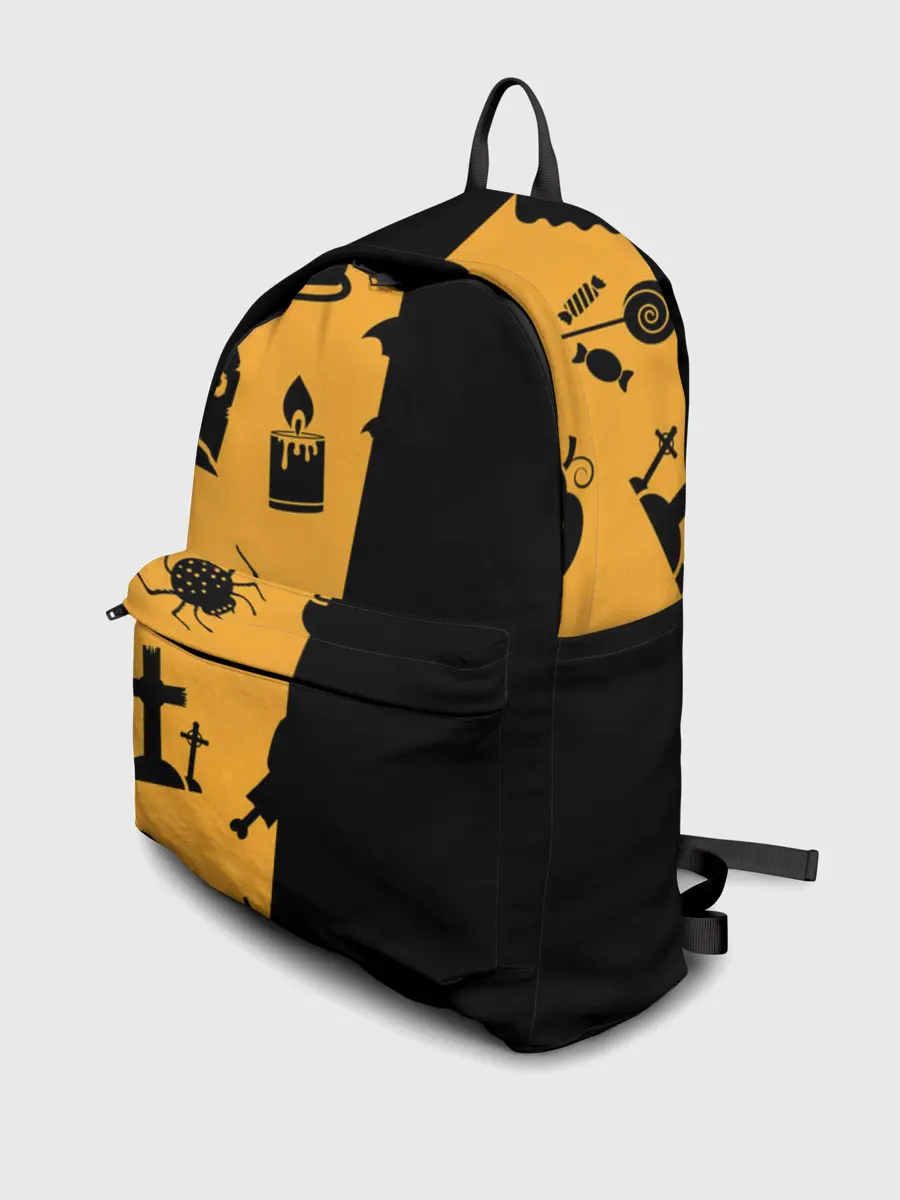 Рюкзак джинсовый / ЧЕРНО-ОРАНЖЕВЫЙ ХЭЛЛОУИН