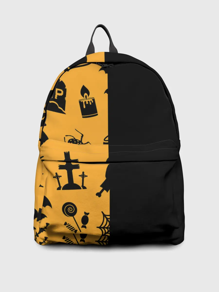 Рюкзак джинсовый / ЧЕРНО-ОРАНЖЕВЫЙ ХЭЛЛОУИН