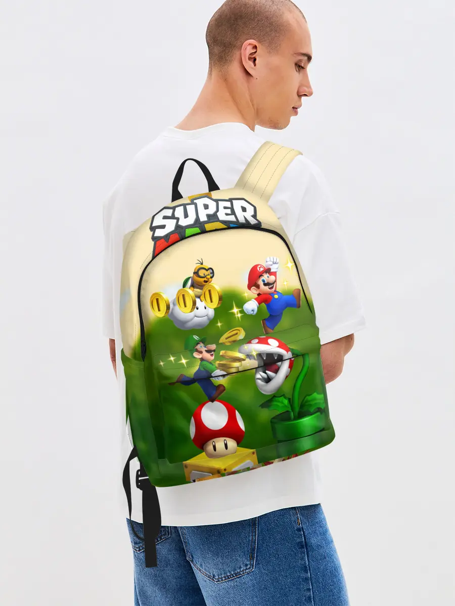 Рюкзак джинсовый / Mario Coins