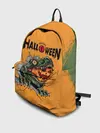 Рюкзак джинсовый / Т-Рекс с тыквой в пасте | Хэллоуин
