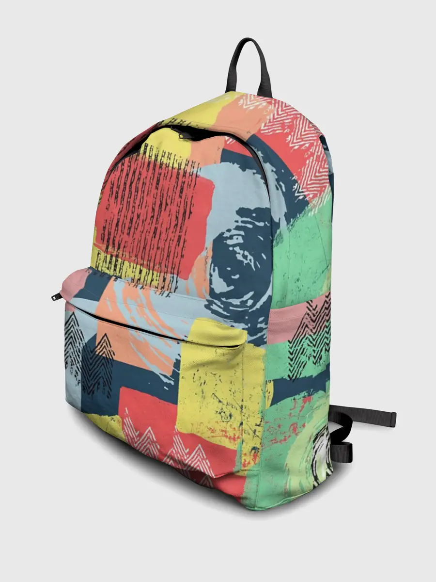 Рюкзак джинсовый / Желто-зеленый тай-дай