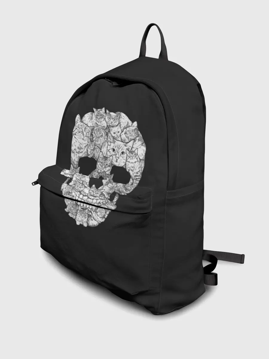 Рюкзак джинсовый / Череп из котов