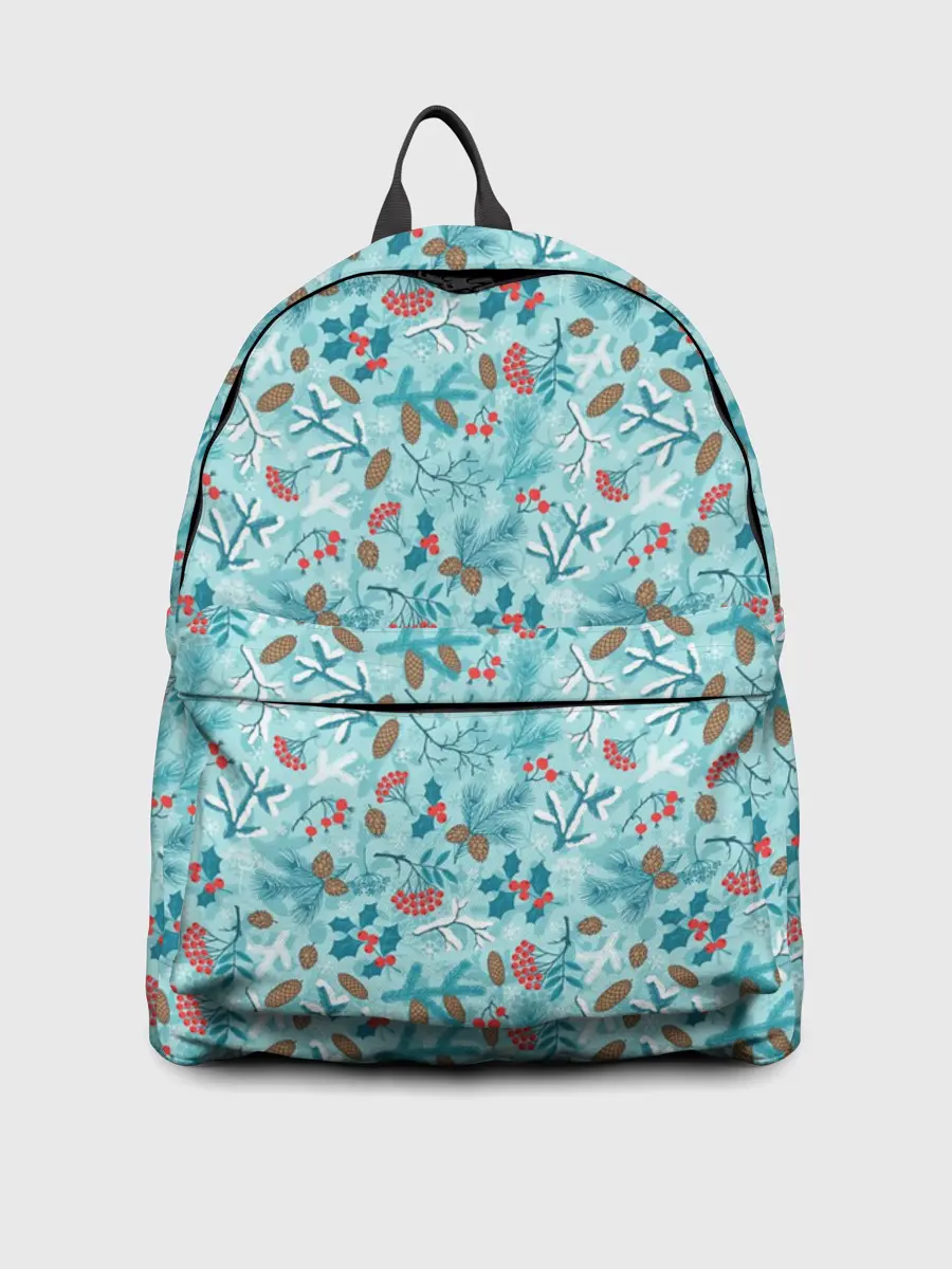 Рюкзак джинсовый / Зимний Лесной Пейзаж