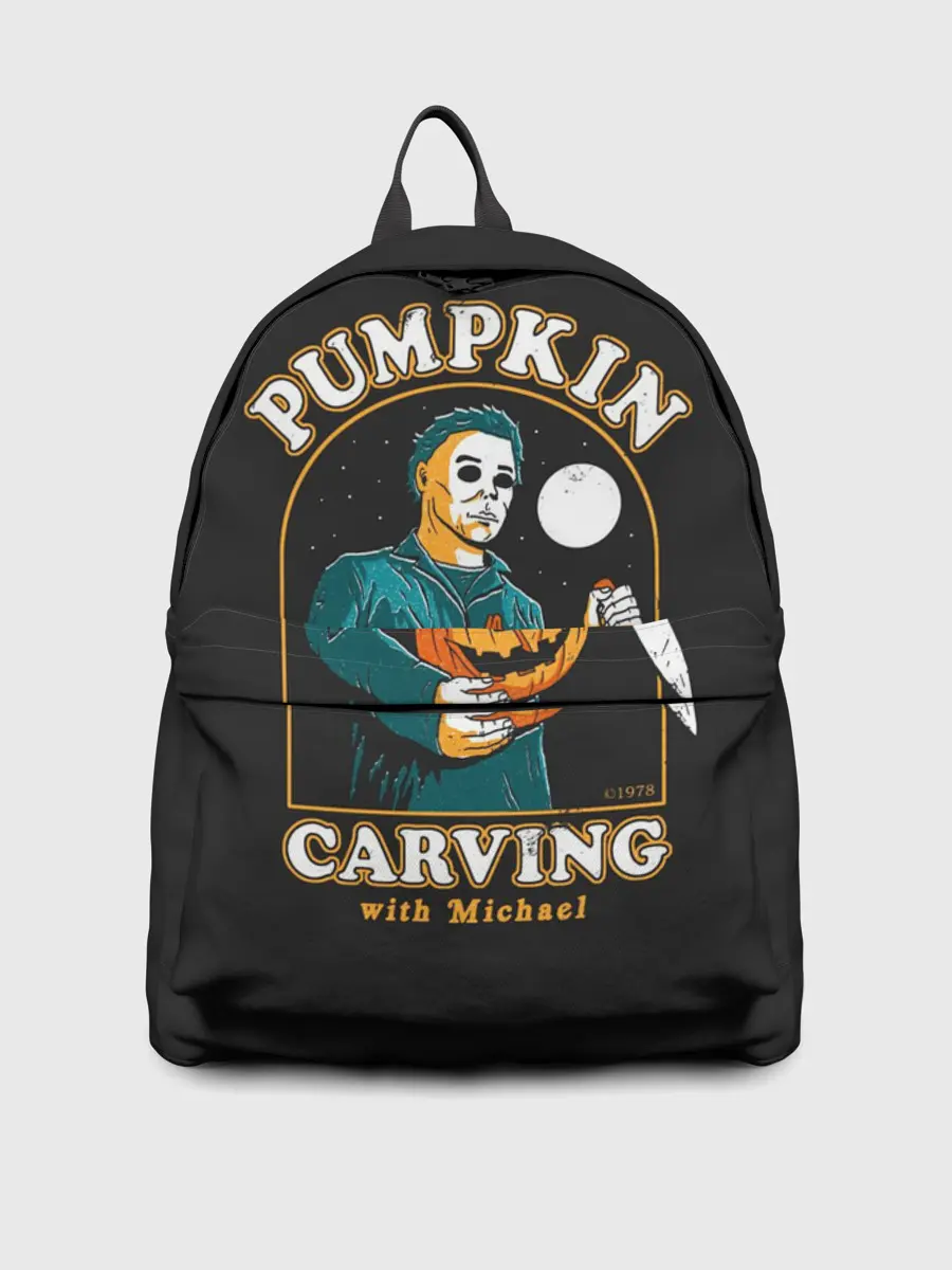 Рюкзак джинсовый / Резьба по тыкве с Майклом