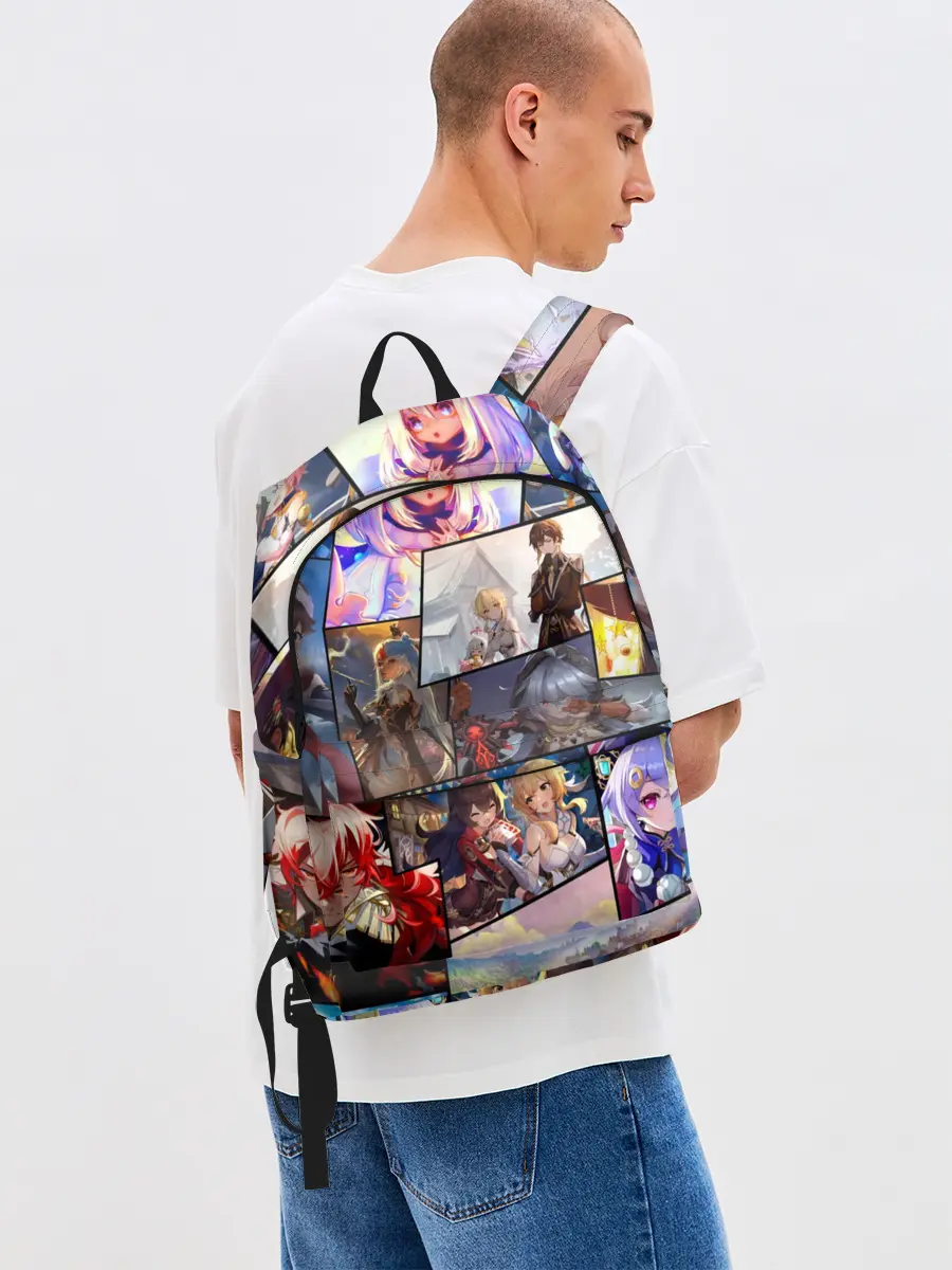 Рюкзак джинсовый / Геншин импакт, персонажи