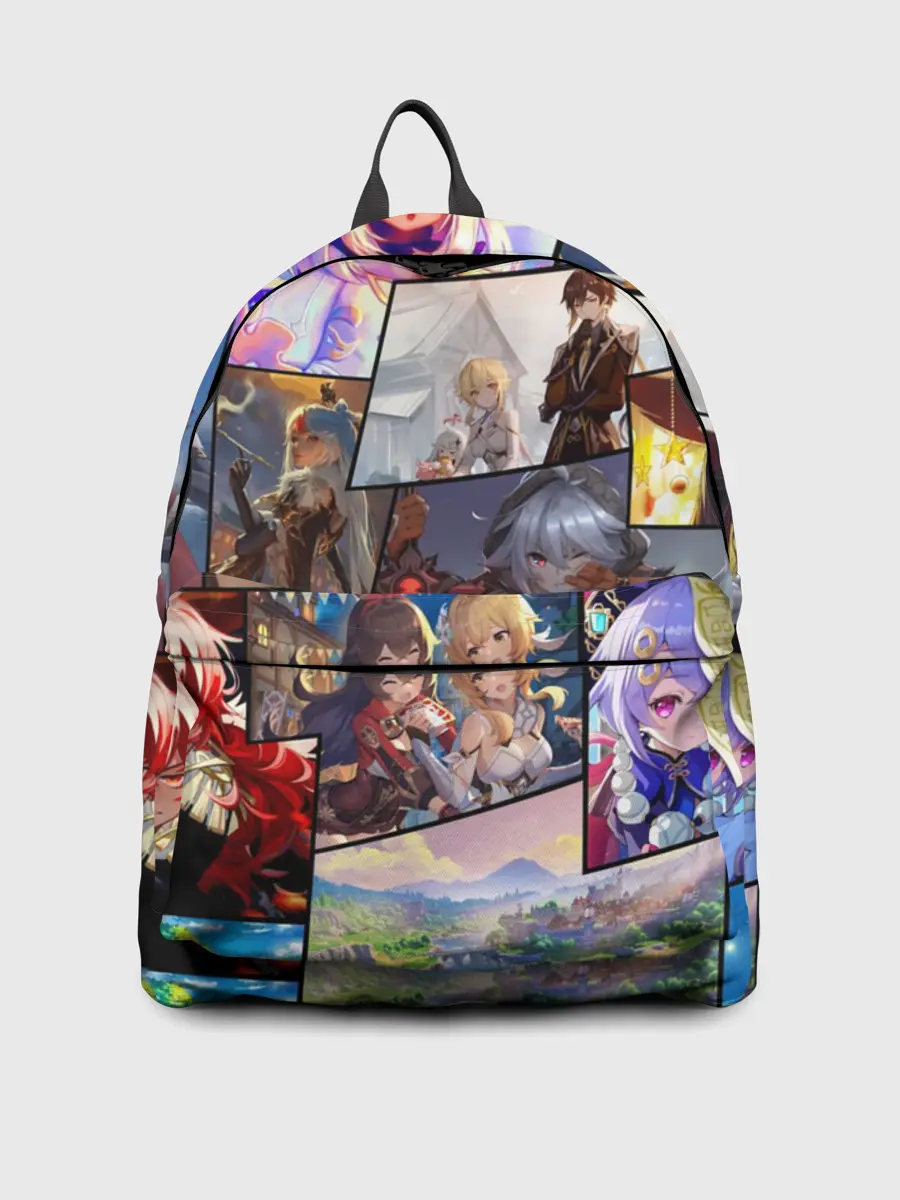 Рюкзак джинсовый / Геншин импакт, персонажи