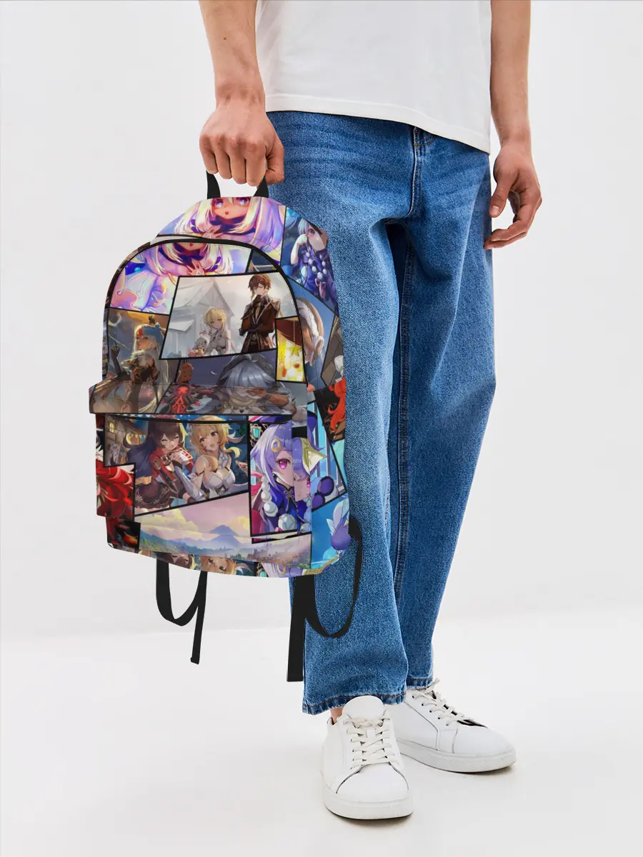 Рюкзак джинсовый / Геншин импакт, персонажи