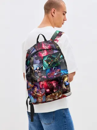 Рюкзак джинсовый / Лига Легенд, чемпионы