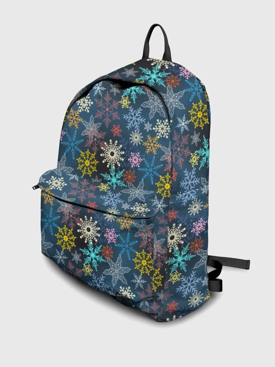 Рюкзак джинсовый / Красочные Снежинки