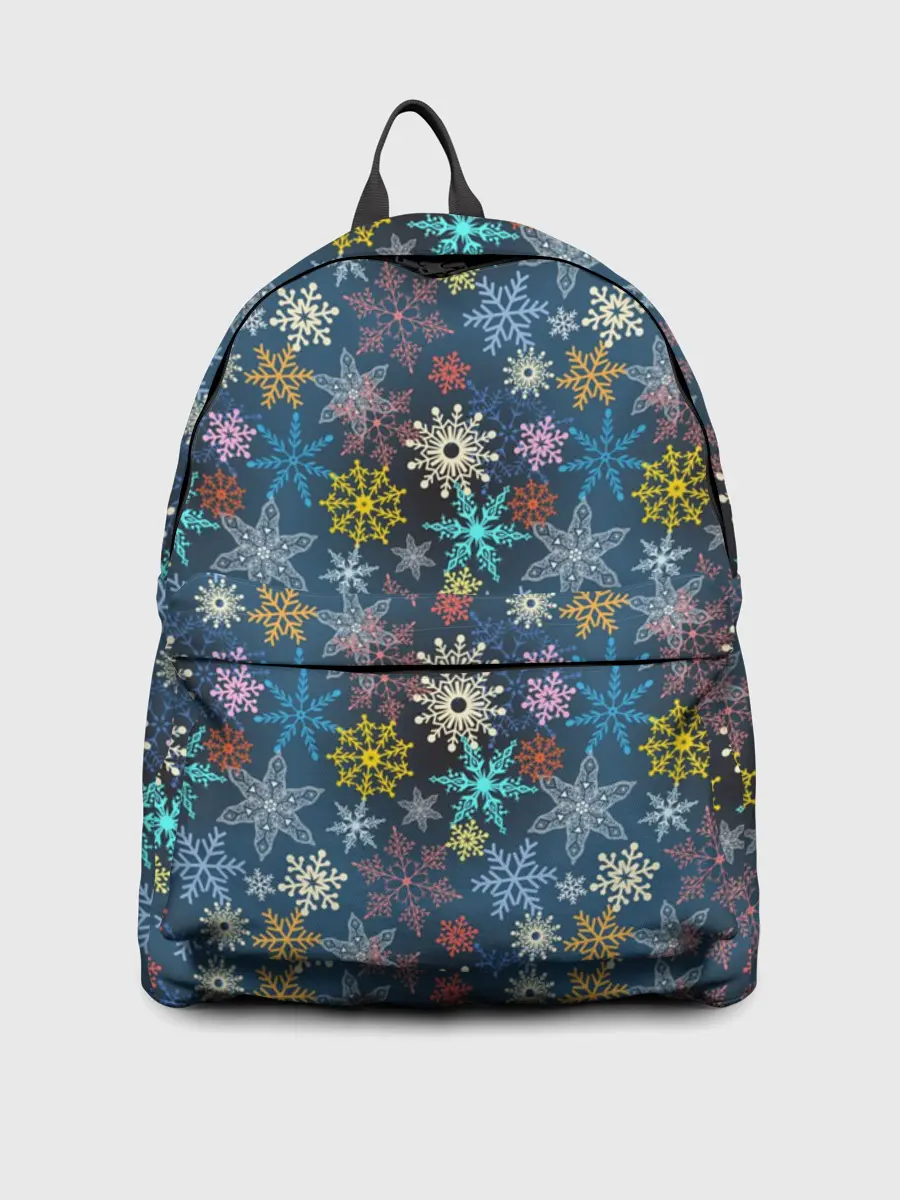 Рюкзак джинсовый / Красочные Снежинки
