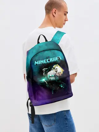 Рюкзак джинсовый / Стив в космосе - Майнкрафт