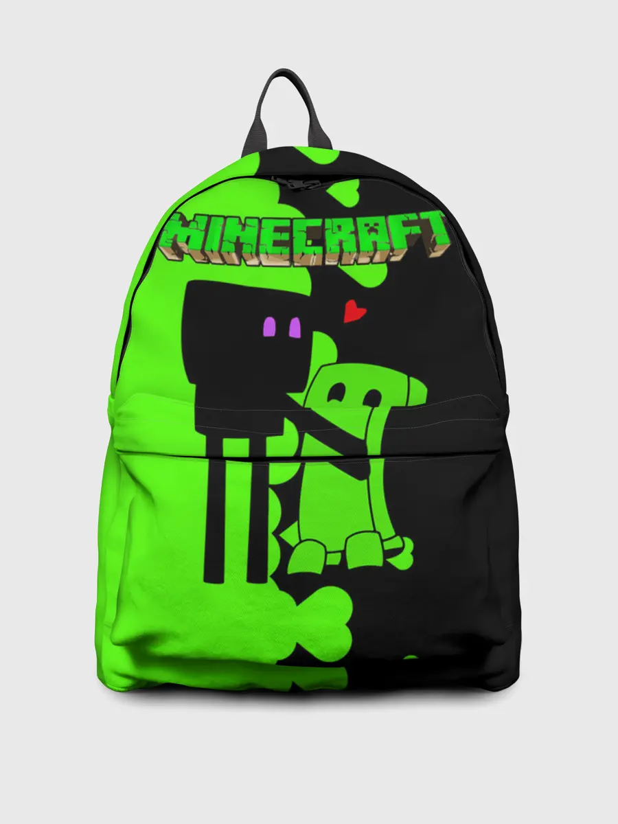 Рюкзак джинсовый / Любовь Эндермена и Крипера Майнкрафт