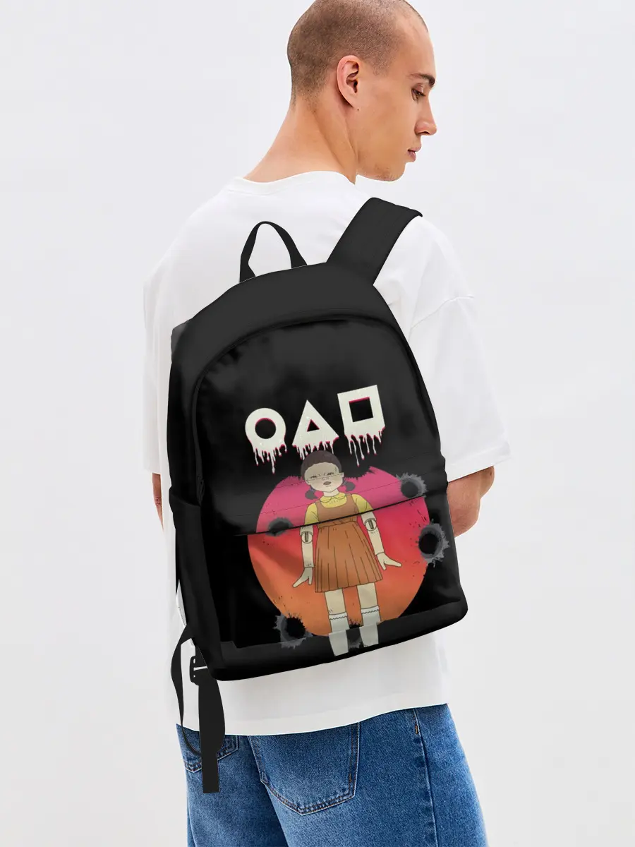 Рюкзак джинсовый / Игра в кальмара Кукла