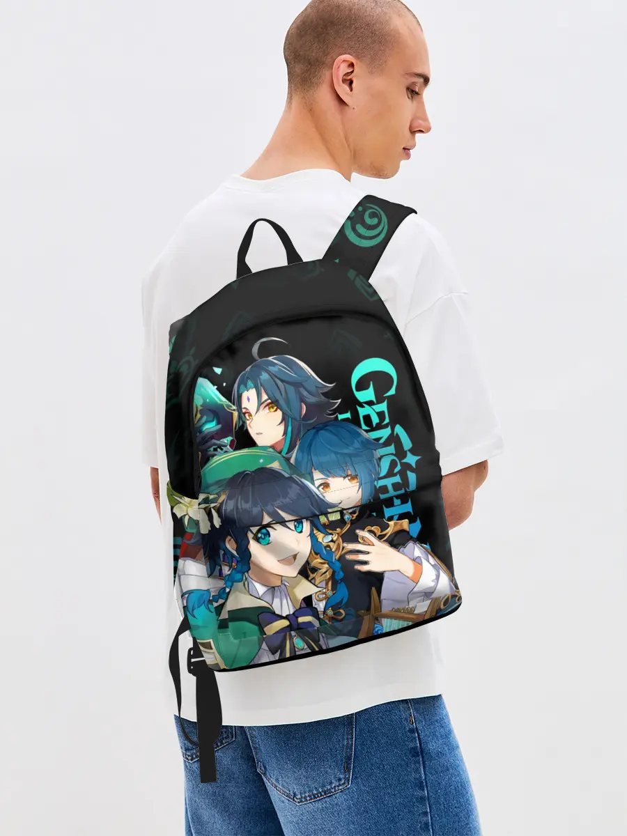 Рюкзак джинсовый / Genshin Impact: Венти, Син Цю, Сяо