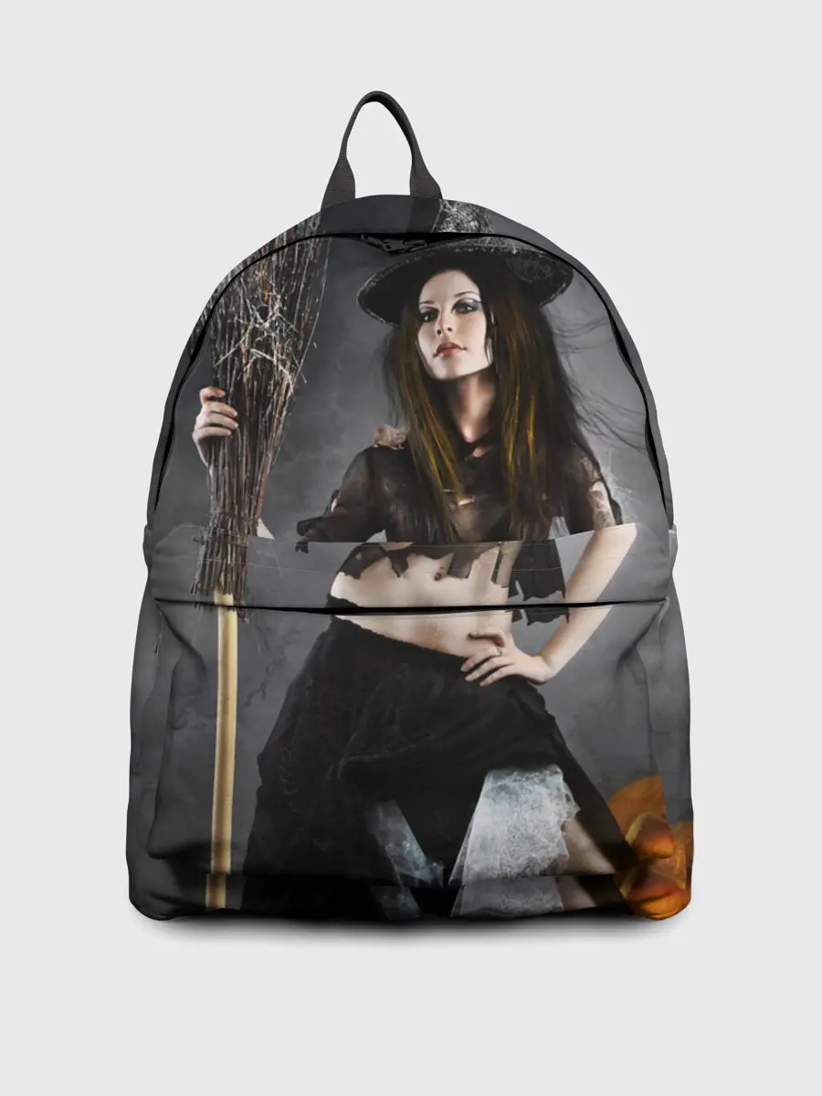 Рюкзак джинсовый / Милая ведьма с метлой