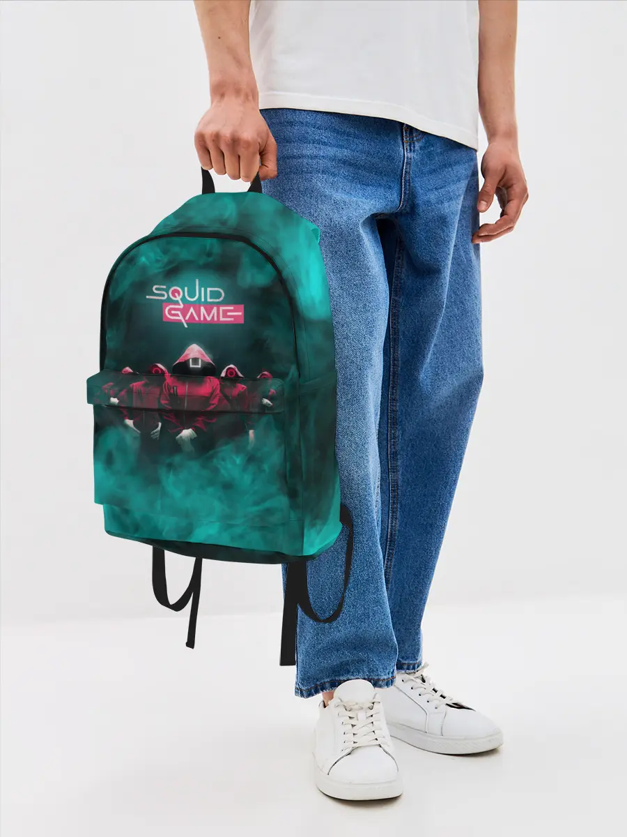 Рюкзак джинсовый / СТРАЖА В МАСКАХ | ИГРА В КАЛЬМАРА