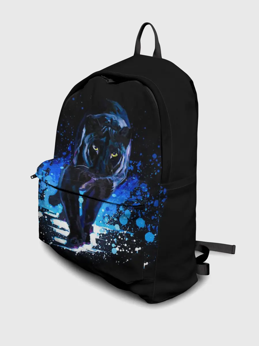 Рюкзак джинсовый / Черная пантера пятна краски