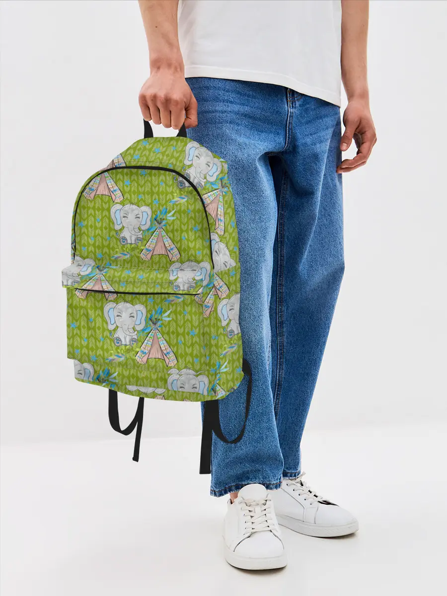 Рюкзак джинсовый / Слоник и вигвам