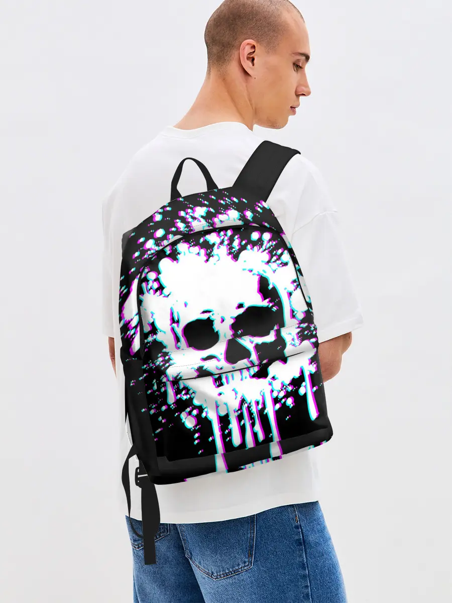 Рюкзак джинсовый / Мерцающий череп