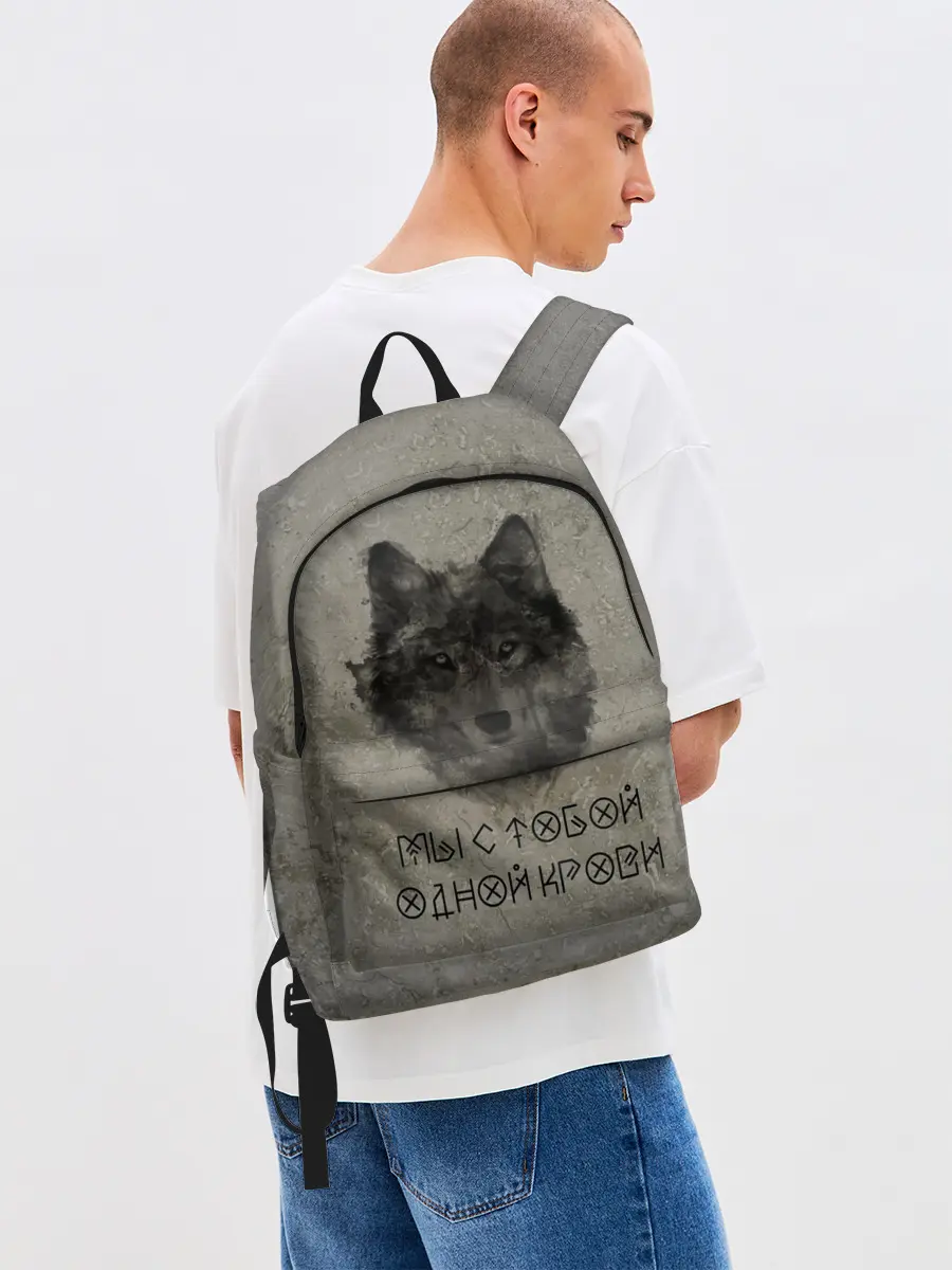 Рюкзак джинсовый / Волк | Мы с тобой одной крови
