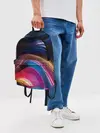 Рюкзак джинсовый / Цветные неоновые волны